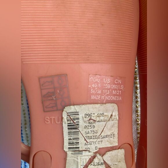 Stuart Weitzman Braida Sawyer Jelly Sandals Apricot Women Sz 10 - Picture 7 of 10